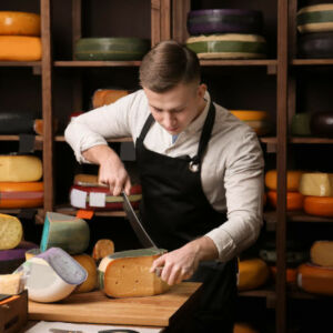 fromager coupant du fromage