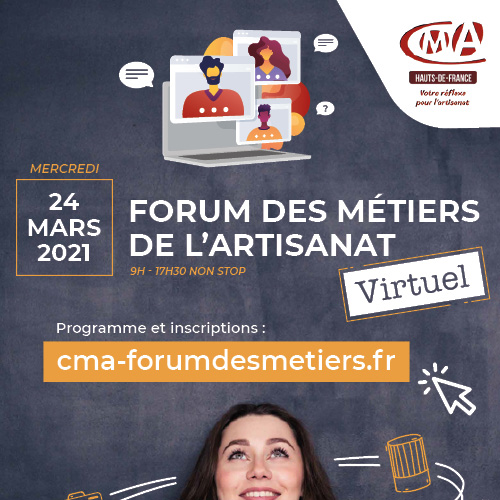 affiche du forum virtuel des métiers de l'Artisanat