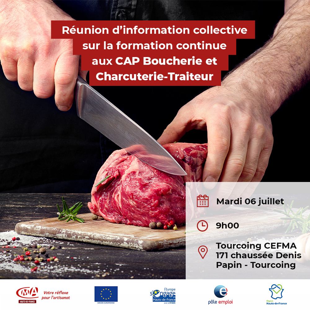 flyer réunion d'informations CAP boucherie-charcuterie-traiteur