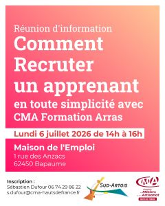 Réunion d'information Sud Artois comment recruter un apprenant