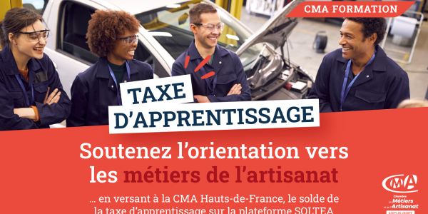 TA_RS_Banniere_1600x900 (2) Taxe apprentissage 2026 - Soutenez l'orientation vers les métiers de l'artisanat ! Versez votre Taxe à la CMA Hauts-de-France