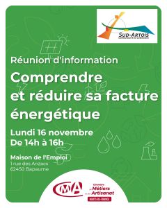 réunion d'information Comprendre et réduire sa facture énergétique