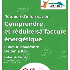 réunion d'information Comprendre et réduire sa facture énergétique
